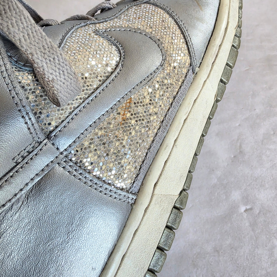 Nike High Dunk Metallic Glitter Sneakers Size 40.5