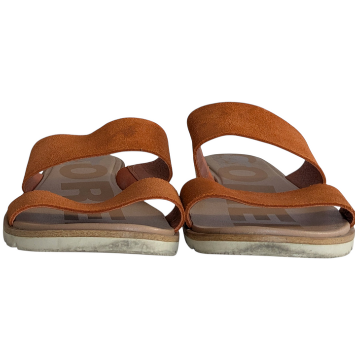 Sorel Ella II Orange Suede Slides Size 8