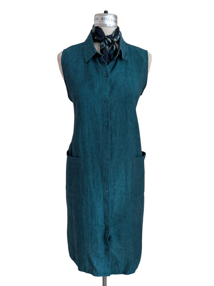 Eileen Fisher Teal Cotton Dress Size XL