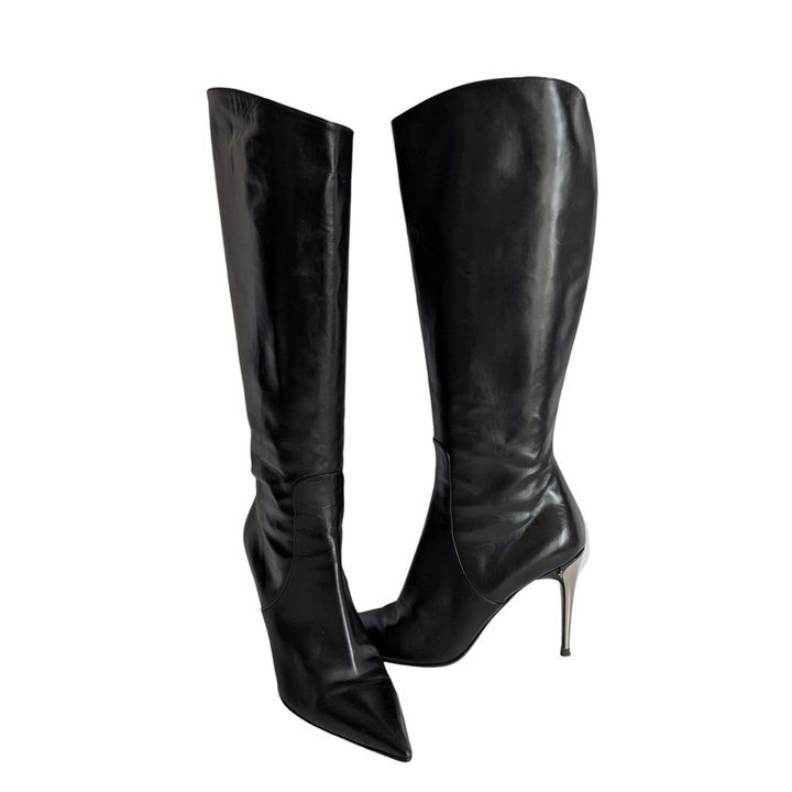 Cesare Paciotti Tall Leather Boots Size 36