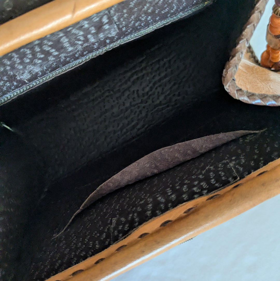 Tooled Leather Shoulder Bag