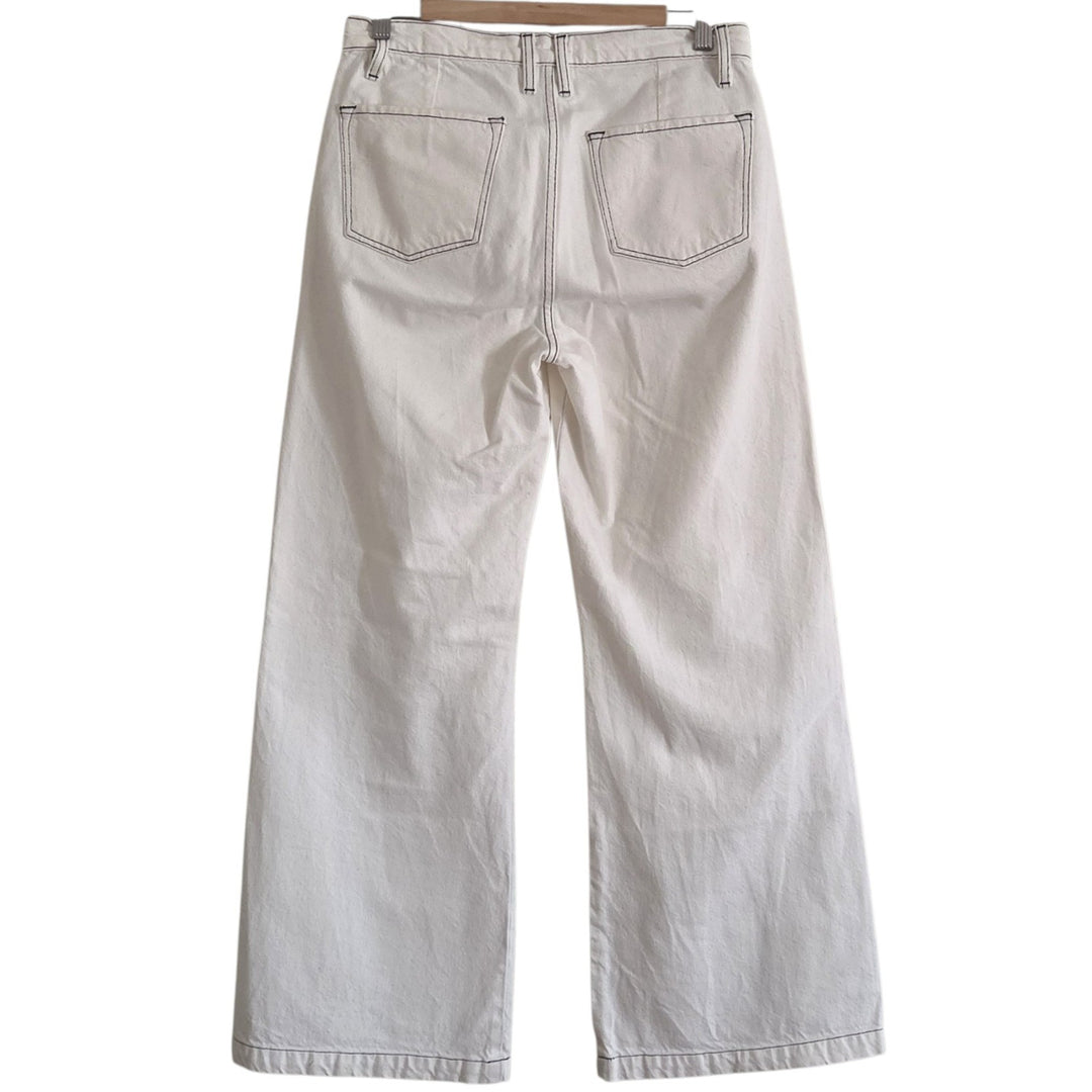 Frame White Le Baggy Palazzo Jeans Size 27