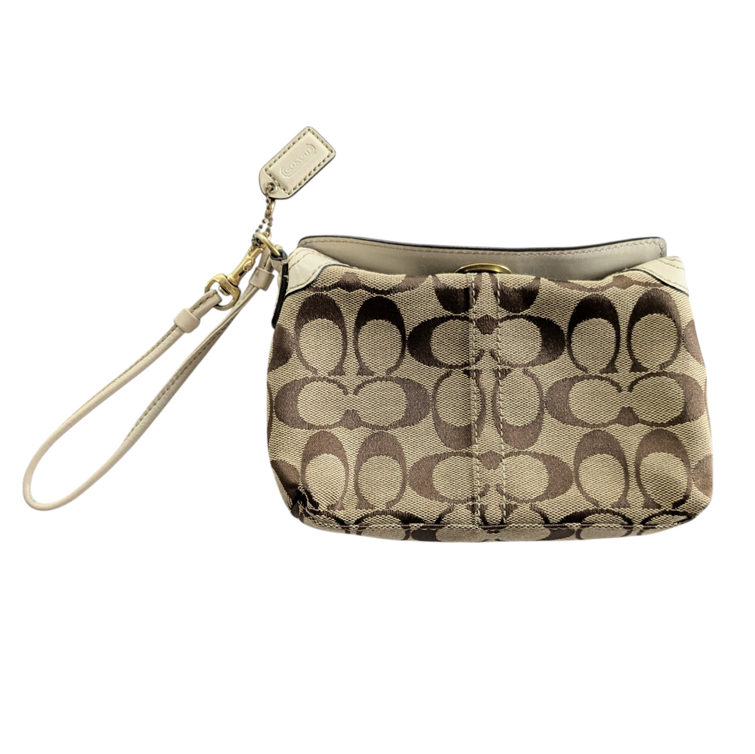Coach Signature Logo Canvas Wristlet