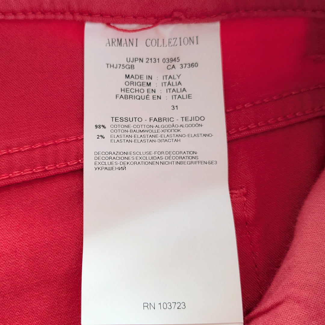 Armani Collezioni Red Jeans Size 31