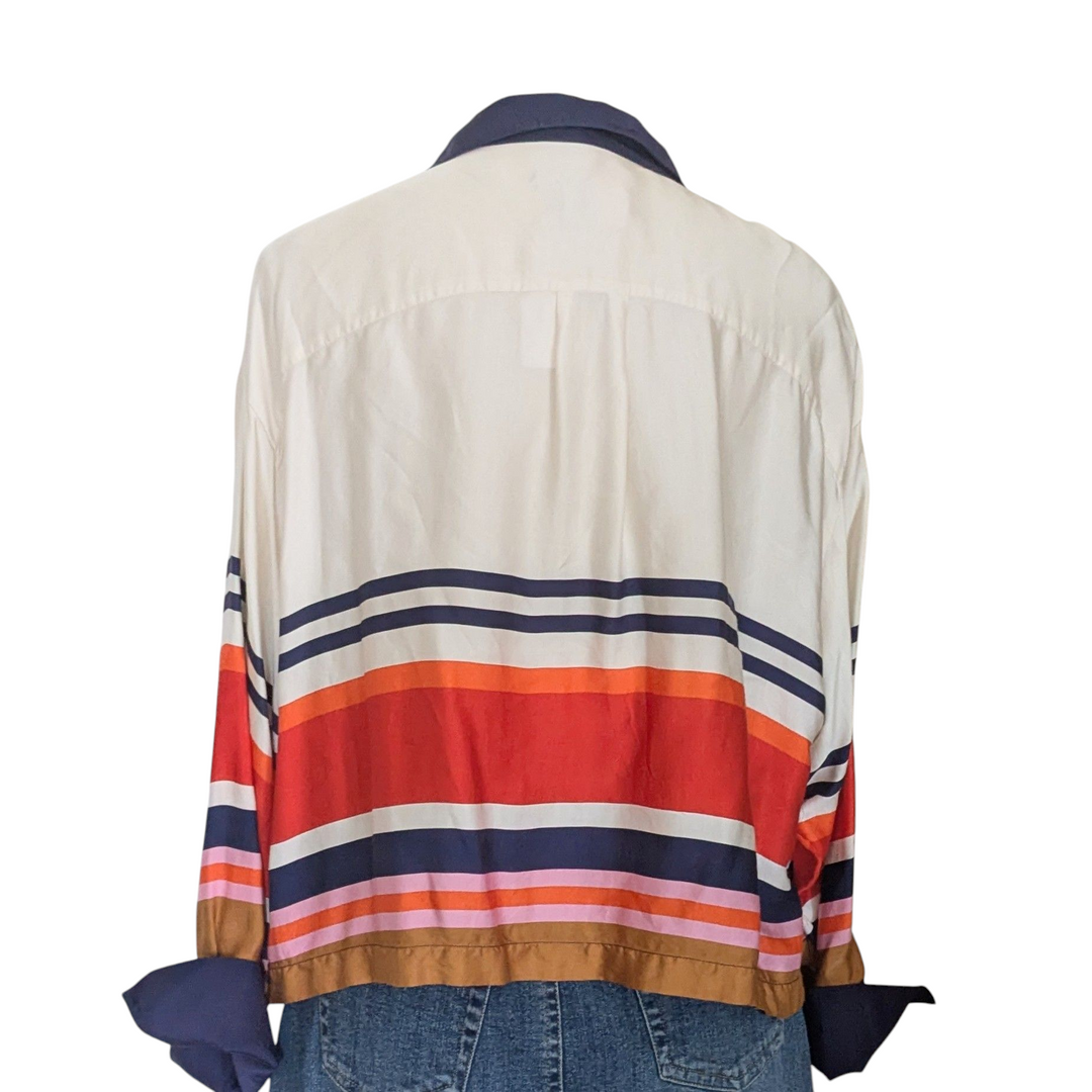 Anthropologie's Maeve Striped Top Size 1X