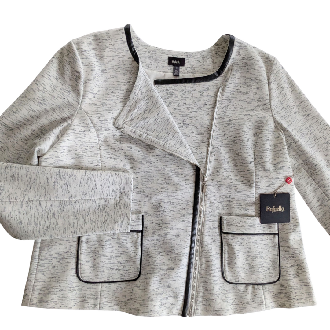 Rafaella Knit Moto Jacket Size 16