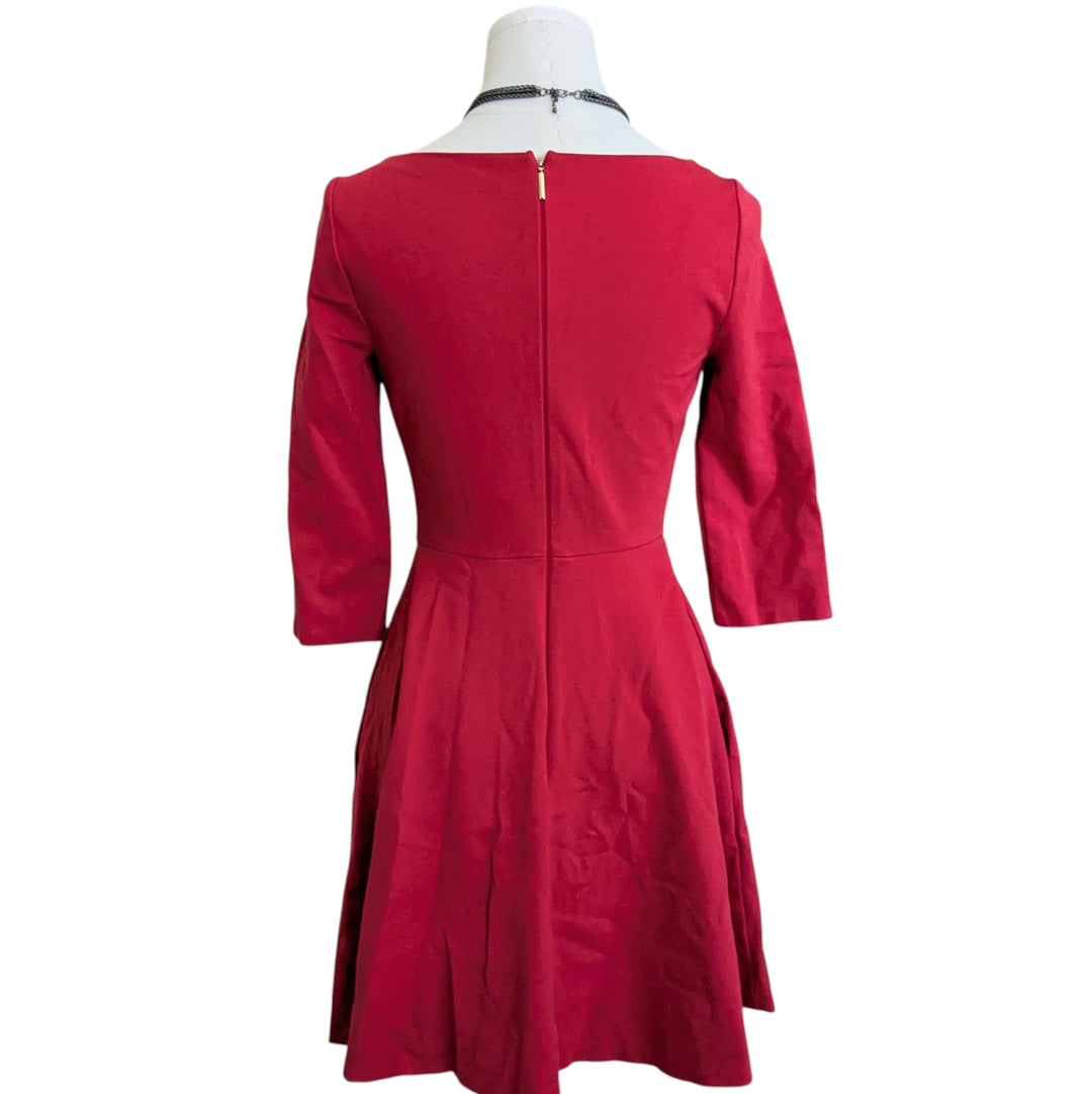 kate spade red dress Kate Spade Red Ponte Fit & Flare Dress Size XS