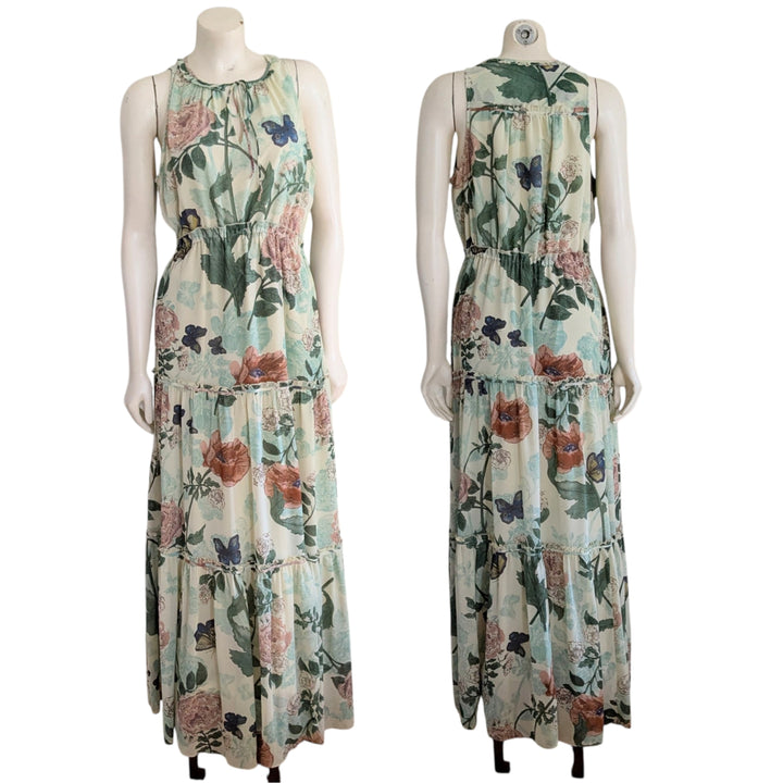 Anthropologie Maeve Maravilla Floral Tiered Maxi Dress Size 10