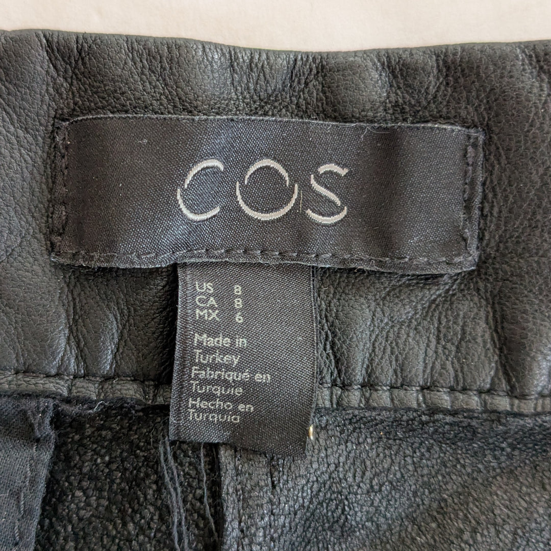 COS Cropped Pants in Black Leather Size 8