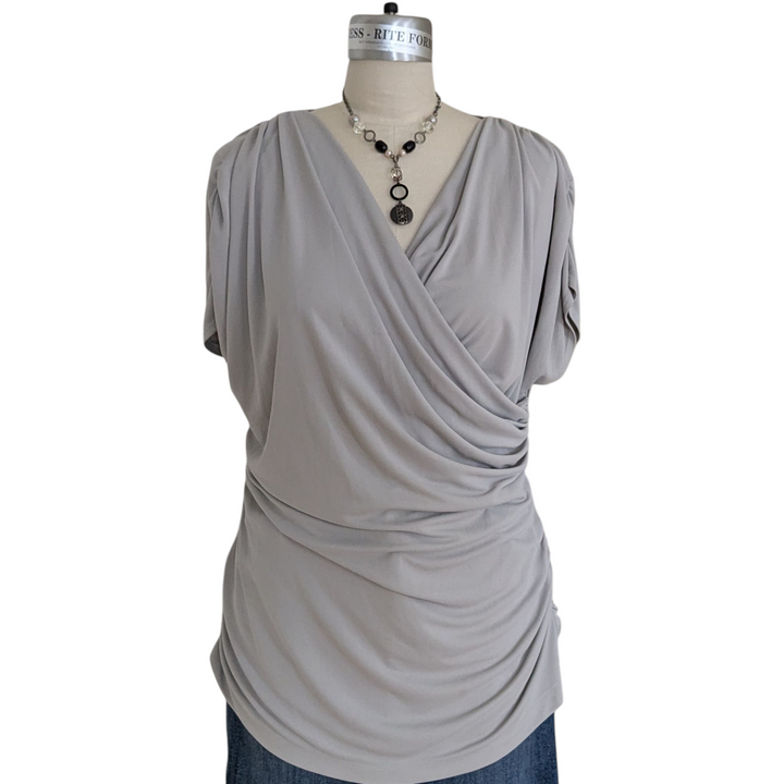 St John Couture Ruched Knit Top Size 16