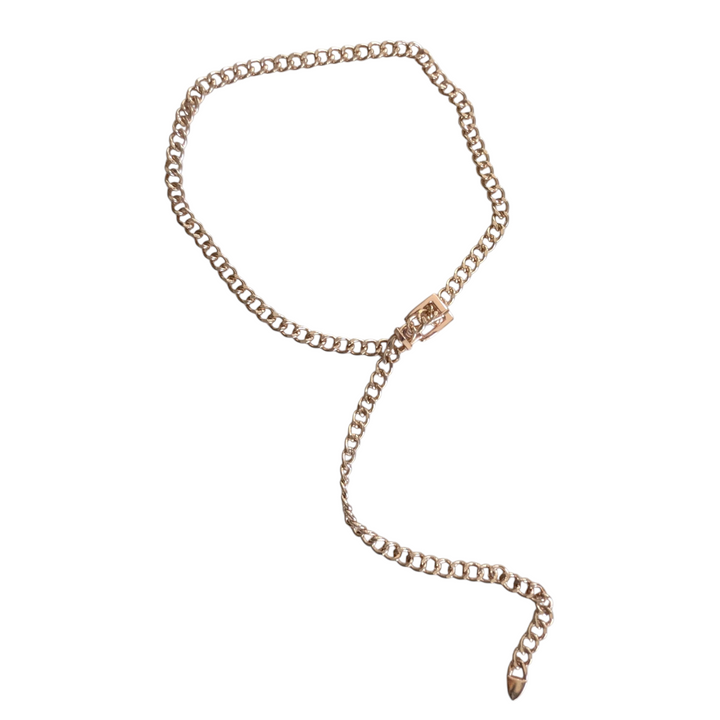 Rose Gold Tone Chain Belt One Size