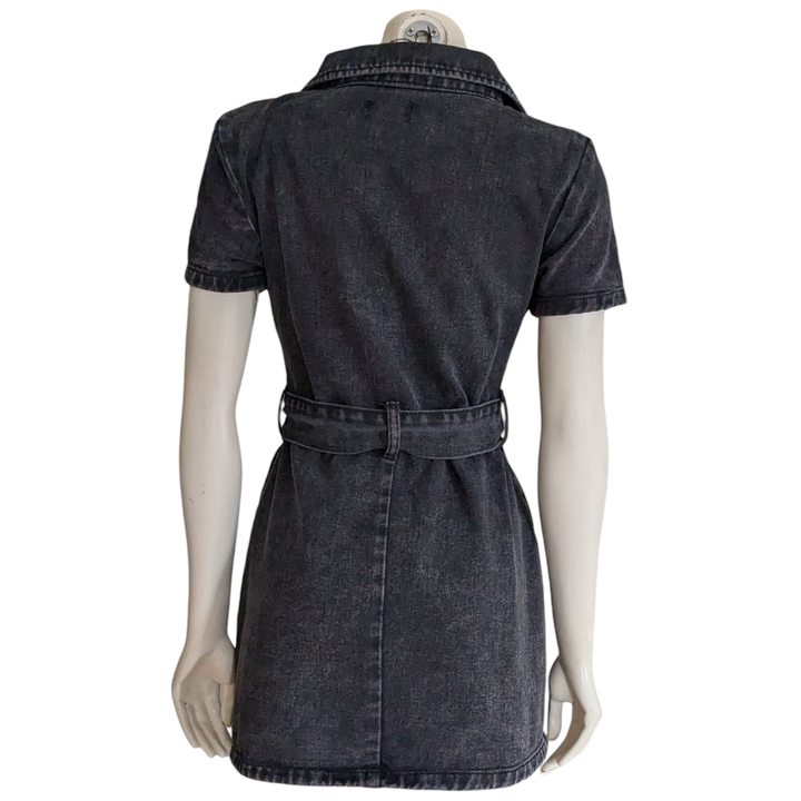 White Fox Black Denim Dress Size Medium