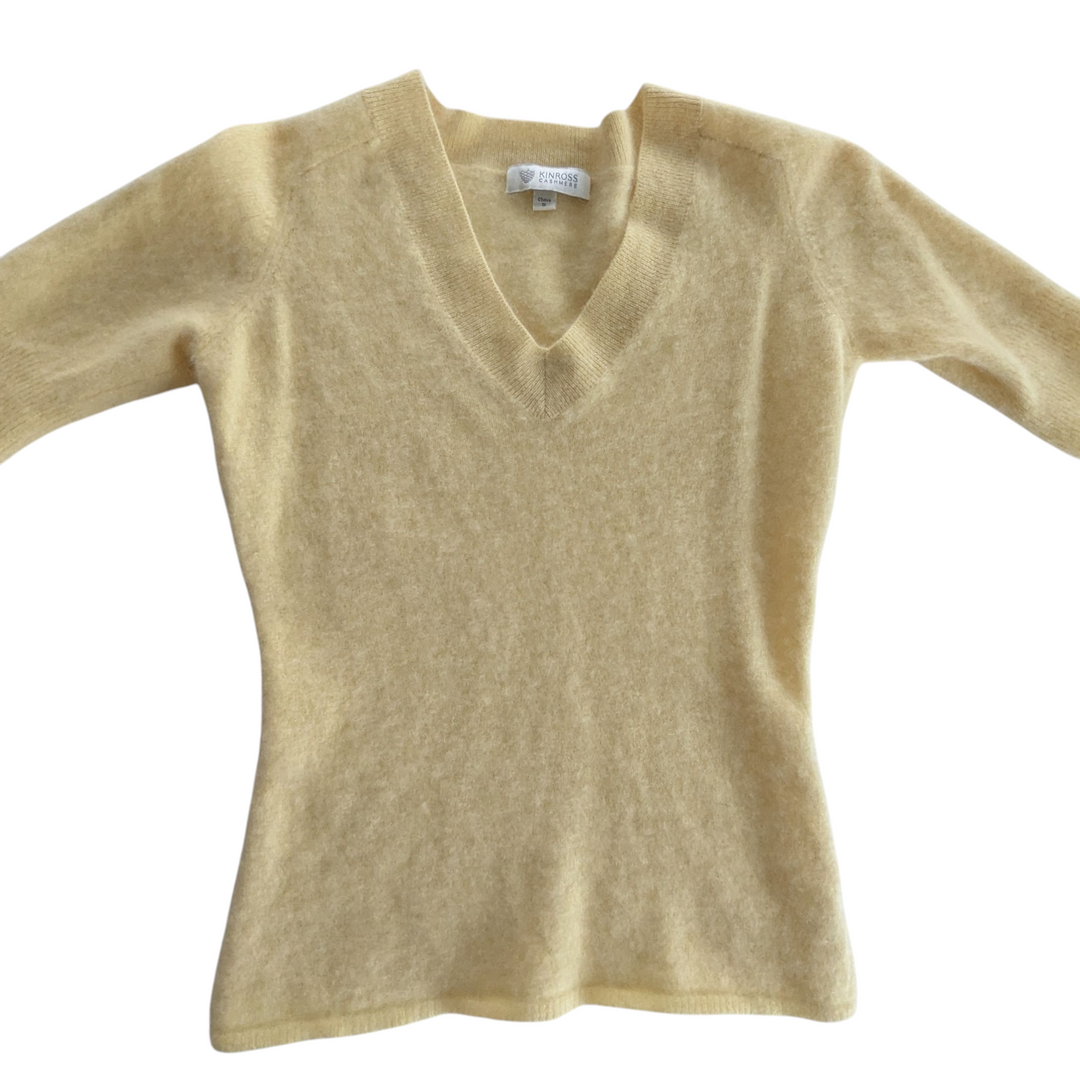 Kinross Yellow Cashmere Sweater Set Size Small
