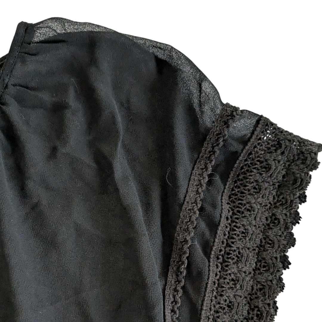 Free People Sheer Black Top Size Small