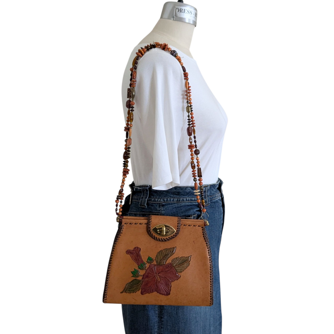 Tooled Leather Shoulder Bag