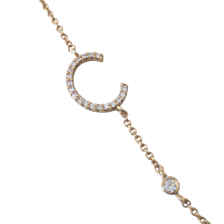 Tai Sideways "C" Initial Necklace