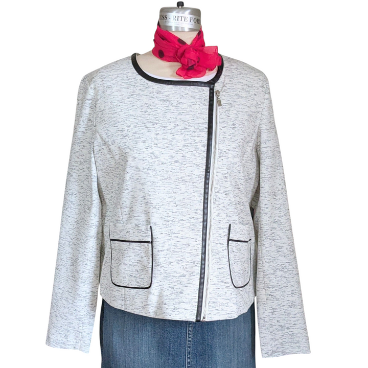 Rafaella Knit Moto Jacket Size 16