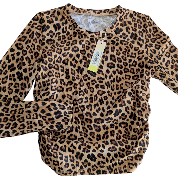Summer Salt Leopard Print Rash Guard Size 4