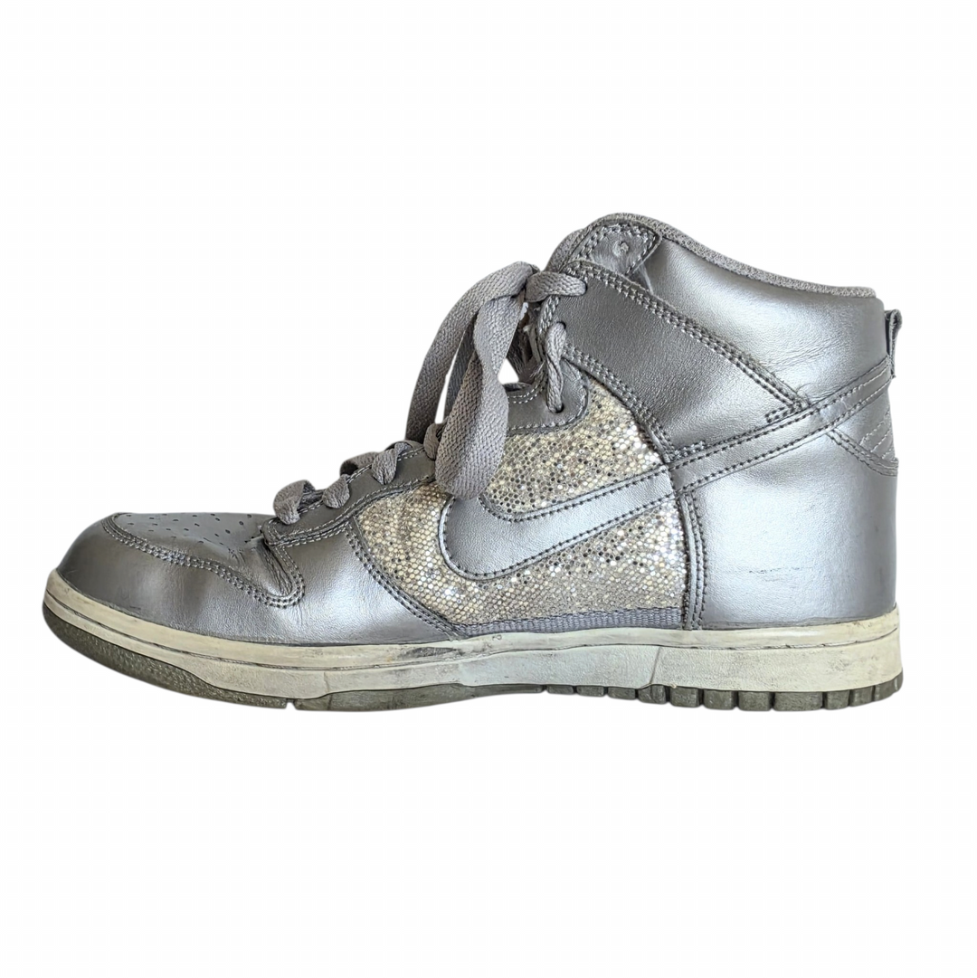 Nike High Dunk Metallic Glitter Sneakers Size 40.5