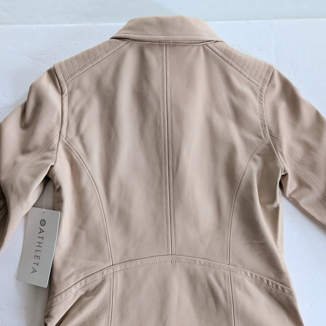 Athleta Salt Flat Leather Moto Jacket Size XS