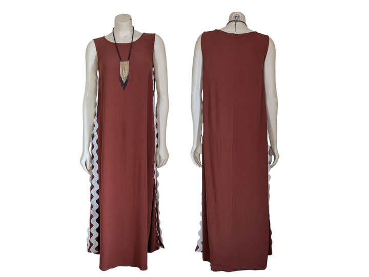 Chou Yatou Linen Blend Maxi Dress Size Small