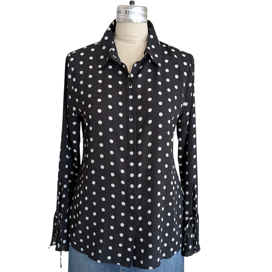Vince Camuto Polka Dot Blouse Size Medium