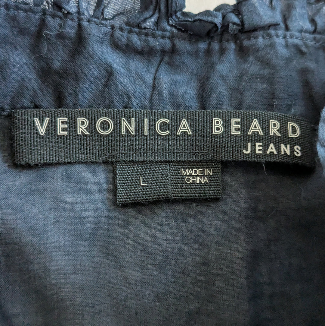 Veronica Beard Navy Blouse Size Large