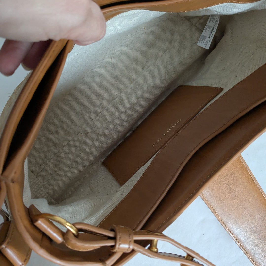 Charles & Keith Raffia Convertible Shoulder Bag