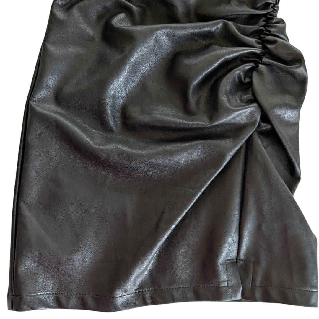 Anthropologie Faux Leather Mini Dress Size 0 Petite