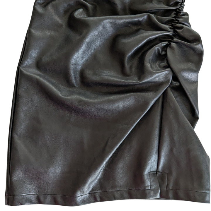 Anthropologie Faux Leather Mini Dress Size 0 Petite