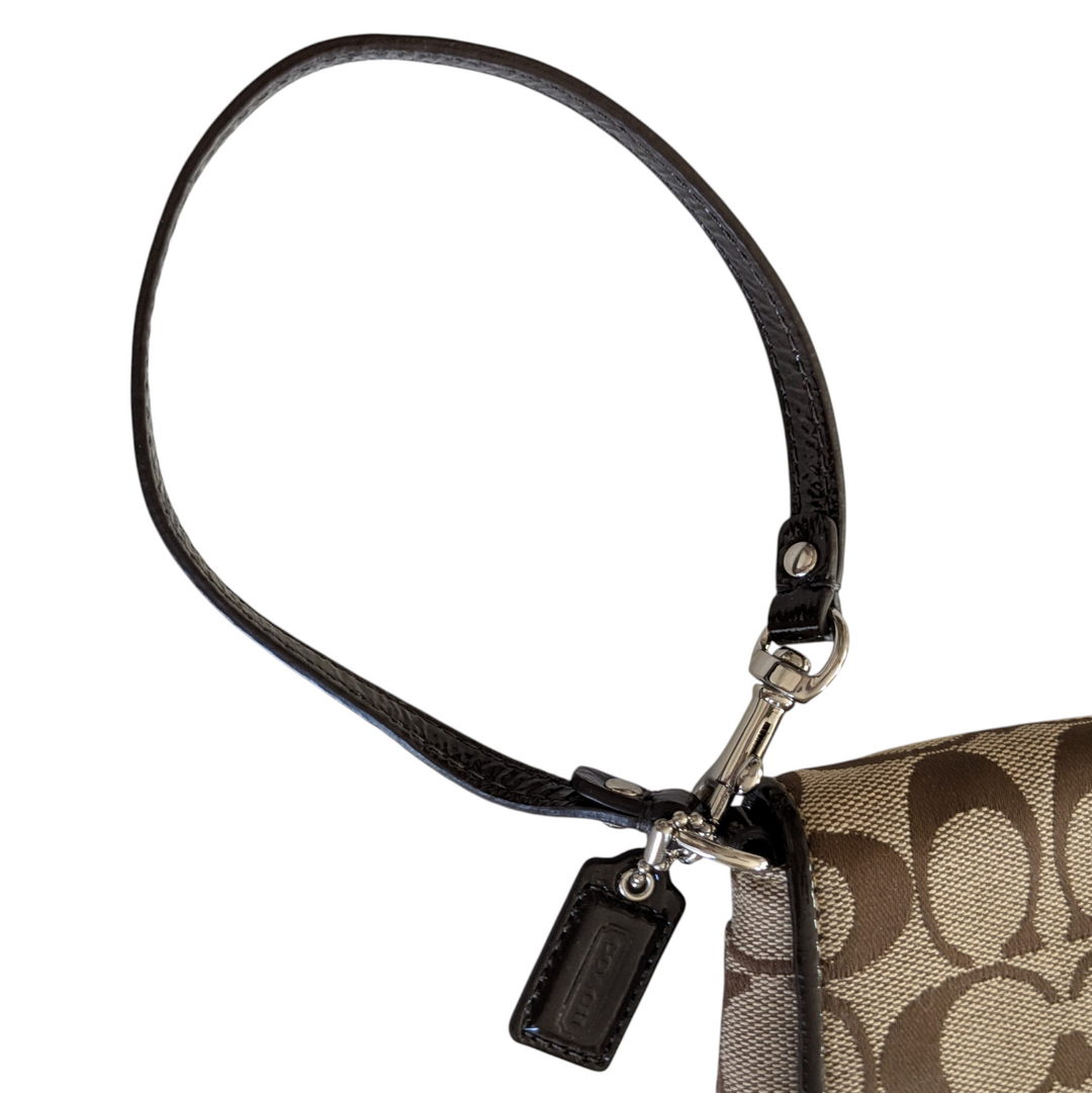 Coach Signature Logo Canvas Wristlet
