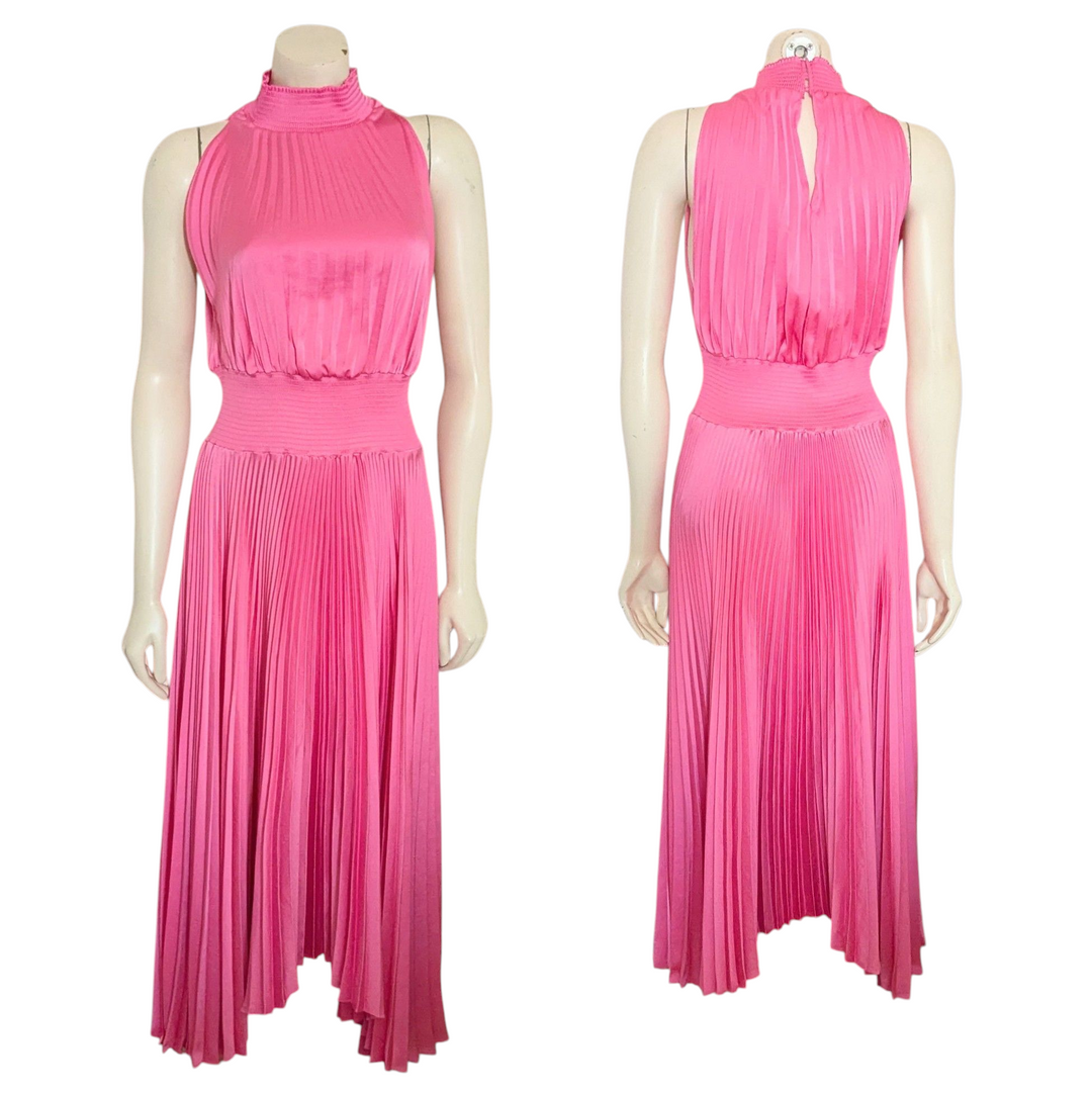 A.L.C. Women's Renzo Pleated Blouson Dress - Grapefruit - Size 6 A.L.C. Women's Renzo Pleated Blouson Dress - Grapefruit - Size 6