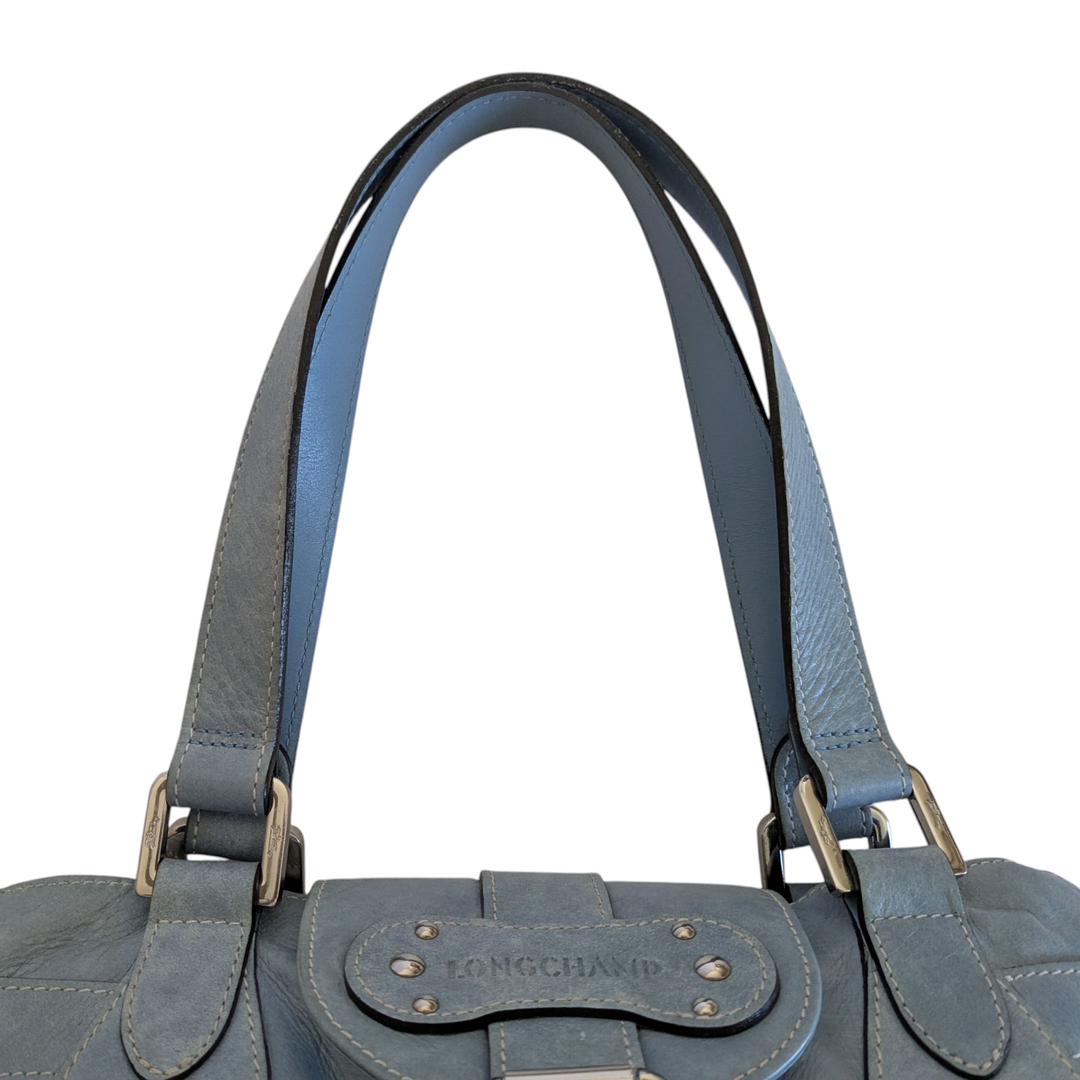 Longchamp Vintage Idole Blue Leather Bag