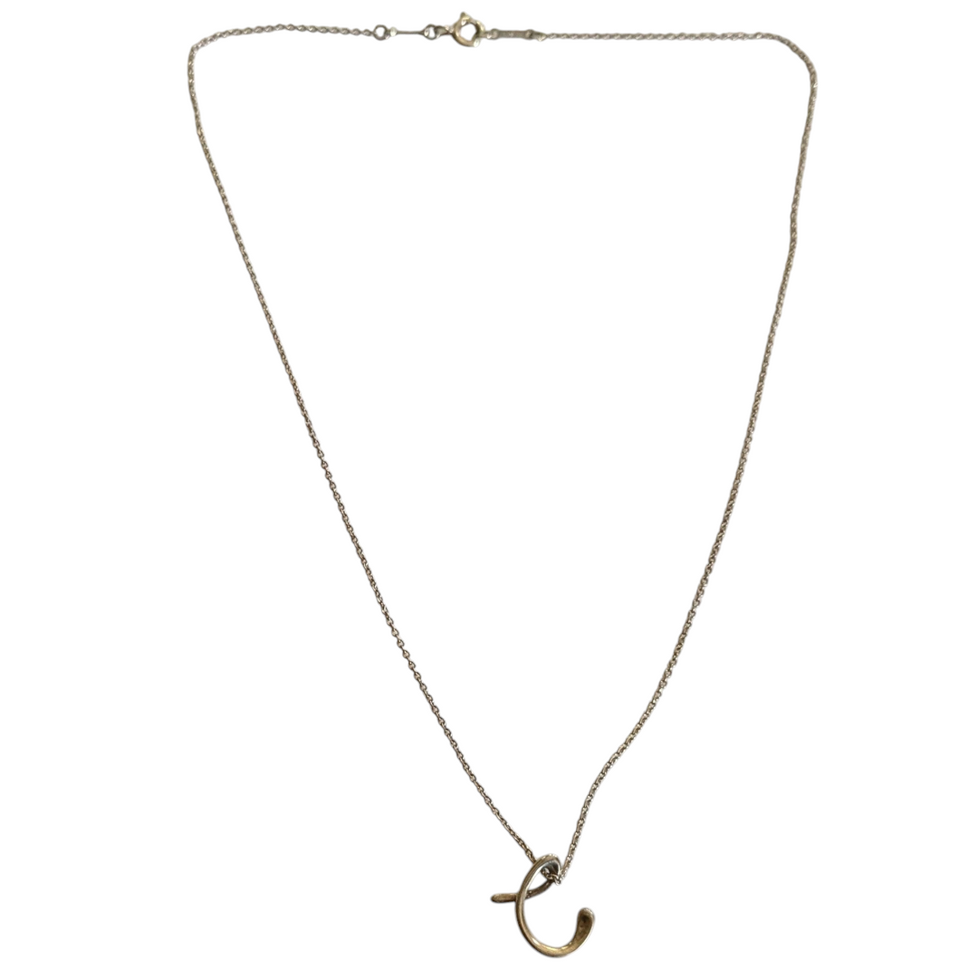 Tiffany Sterling Silver "C" Initial Necklace