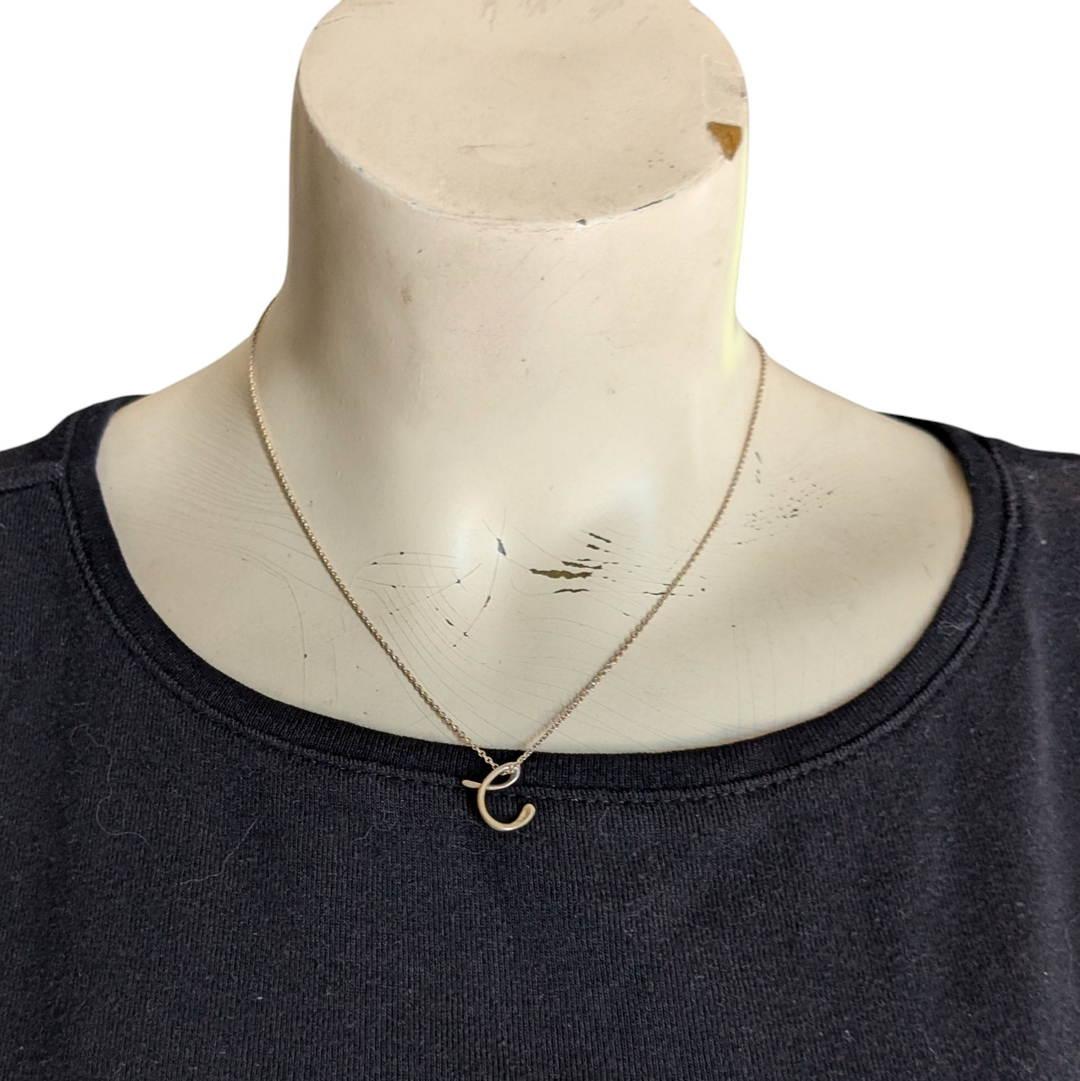 Tiffany Sterling Silver "C" Initial Necklace