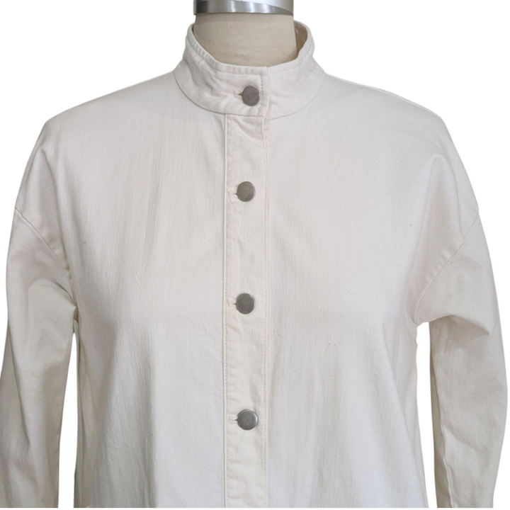 Eileen Fisher Undyed Denim Utility Jacket Size XXS