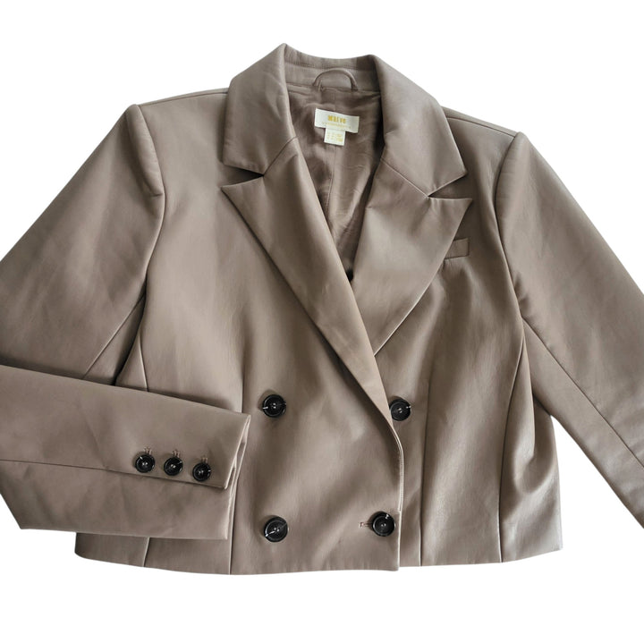 Anthropologie Maeve Faux Leather Blazer Size 12