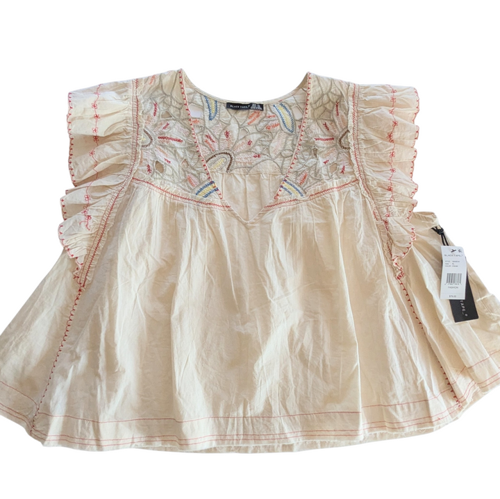 Black Tape Peasant Top Size XL NWT