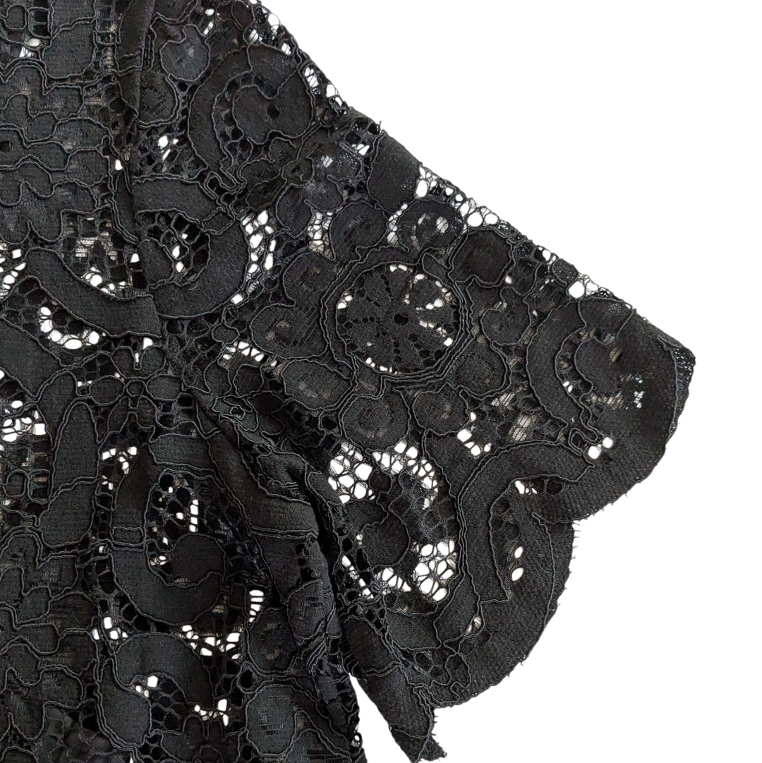 Nanette Lepore Black Lace Top Size Large