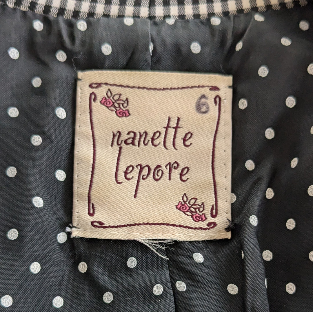 Nanette Lepore Gingham Check Blazer Size 4