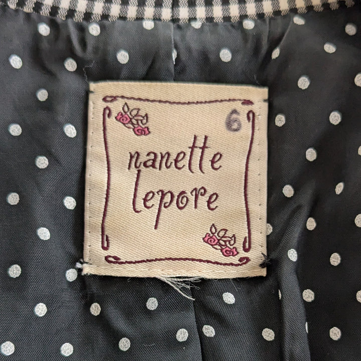 Nanette Lepore Gingham Check Blazer Size 4