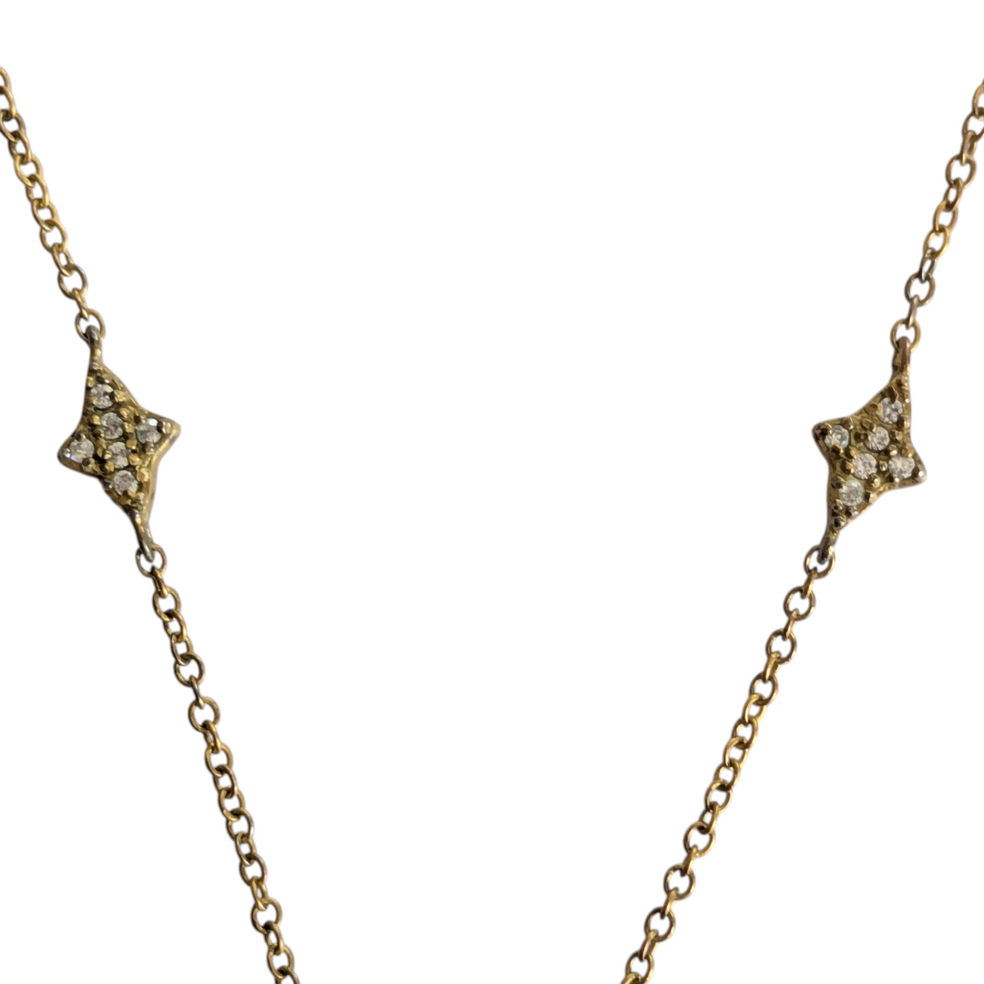 Freida Rothman Gold and Crystal Necklace