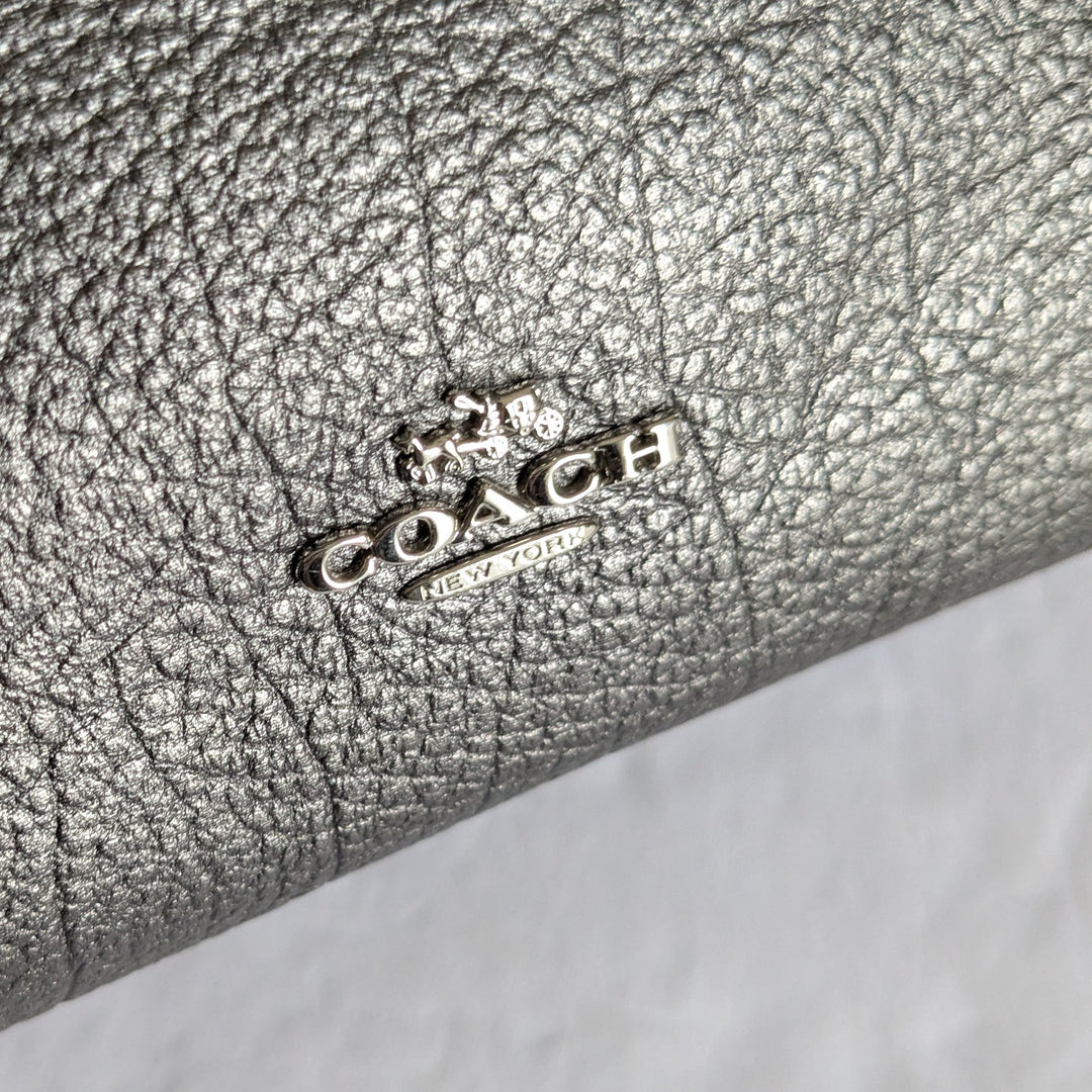 Coach Mercer Silver Leather Convertible Satchel 59987