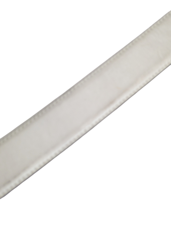 Moschino White Leather Logo Belt