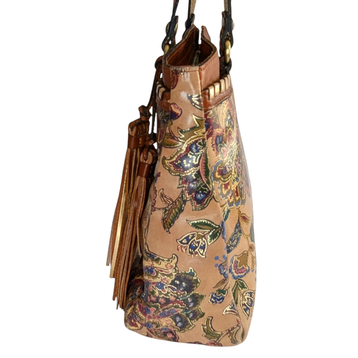 Patricia Nash Floral Embellished Leather Shoulder Bag