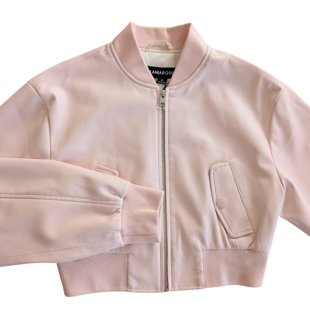 LAMARQUE Faux Leather Bomber Jacket Size XS