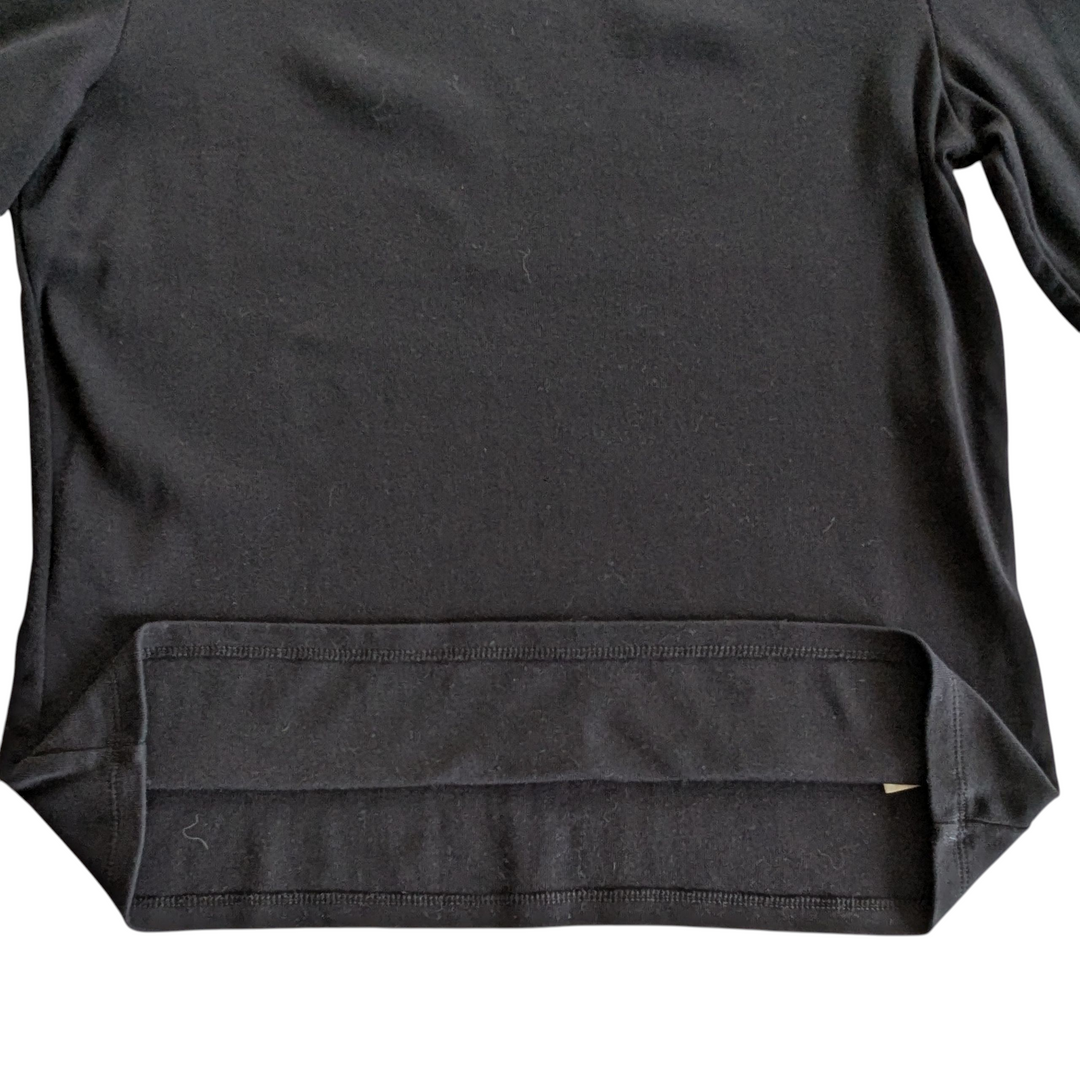 Rafaella Black Sweater with Faux Leather Accents Size Large