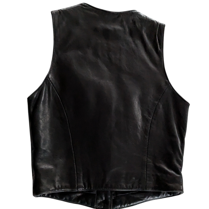 Cache Brown Quilted Leather Vest Size Small