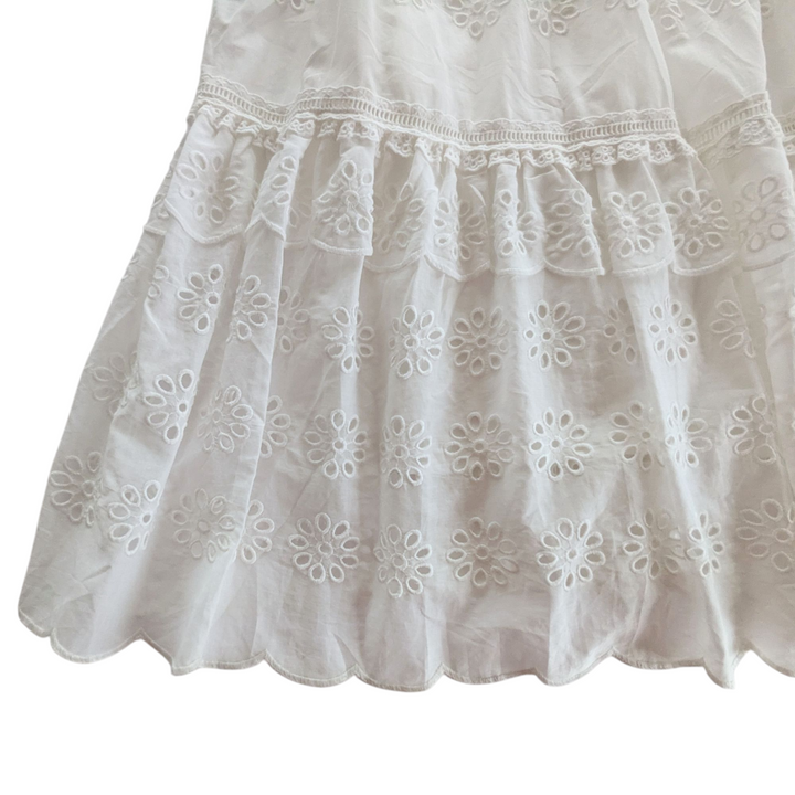 FARM Rio White Eyelet Maxi Skirt Size Large