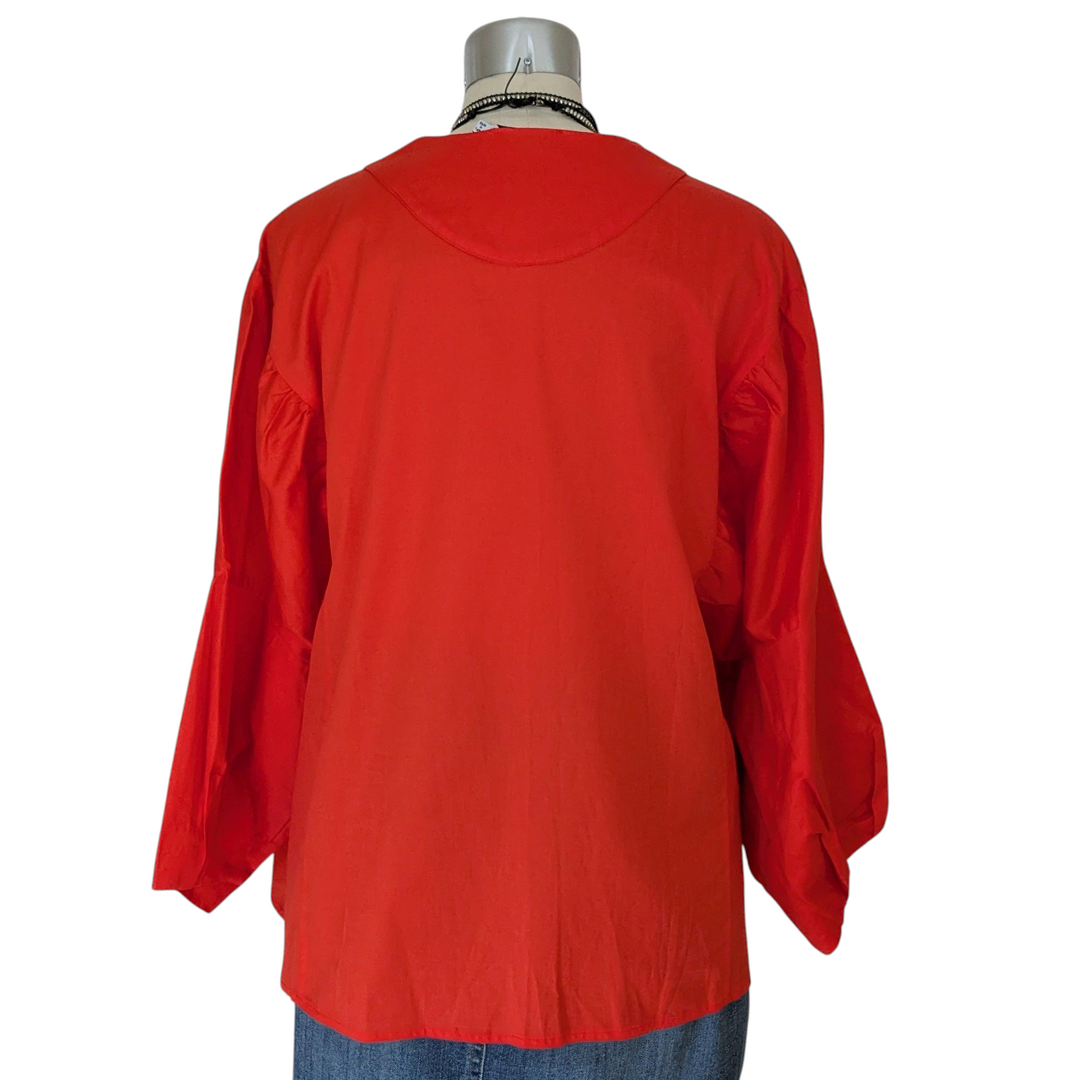 Harshman Joelle Cutout Puff Sleeve Blouse Size 2X